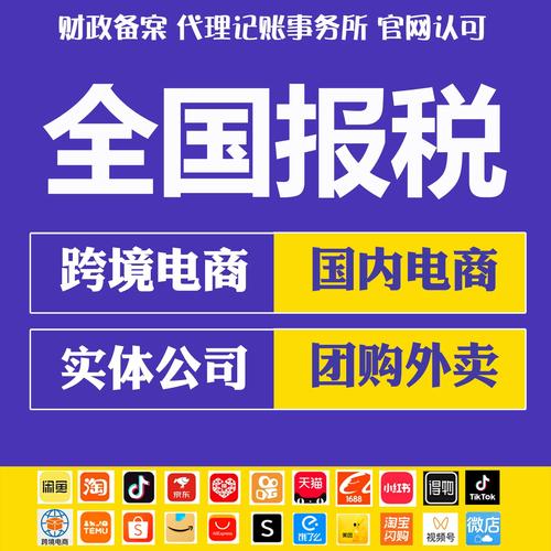 公司个体工商户代理记账报税财务会计代帐申报电商税执照注册注销